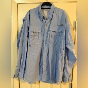 Columbia Light Blue Casual Button Down Shirt